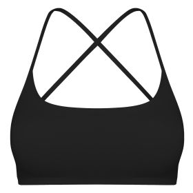 Women Cross Back Sport Bras Padded Strappy Crop Open Back Low Impact Bras Sexy Fitness Tank Tops with Removable Pads Thin Straps for Gym Yoga Workout (Option: XL)