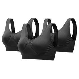 3 Pack Sport Bras For Women Seamless Wire-free Bra Light Support Tank Tops For Fitness Workout Sports Yoga Sleep Wearing (Option: 2XL)