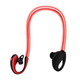 Wireless Sports Headsets Wireless V4.1 Neckband Earphones HD Stereo Sweat-proof Headphones Earbuds w/ LED Light Mic 8Hrs Work Running (Option: red))