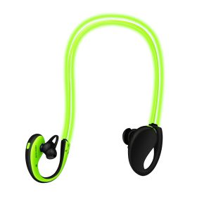 Wireless Sports Headsets Wireless V4.1 Neckband Earphones HD Stereo Sweat-proof Headphones Earbuds w/ LED Light Mic 8Hrs Work Running (Option: green))