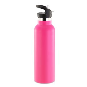 Sports Water Bottle Stainless Steel Vacuum-Insulated Drinking Cup w/ Straws Outdoor Cycling Hiking (Option: pnk))