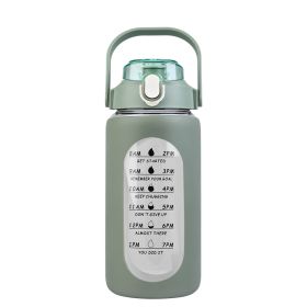 34Oz Glass Water Bottle Sports Water Bottle Motivational Water Bottle Water Intake Tracker Bottle with Straw Time Marker Silicone Sleeve Handle for Gy (Option: green))