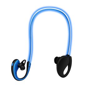 Wireless Sports Headsets Wireless V4.1 Neckband Earphones HD Stereo Sweat-proof Headphones Earbuds w/ LED Light Mic 8Hrs Work Running (Option: blue))