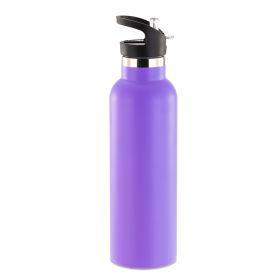 Sports Water Bottle Stainless Steel Vacuum-Insulated Drinking Cup w/ Straws Outdoor Cycling Hiking (Option: ppl))