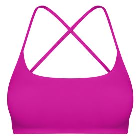 Women Cross Back Sport Bras Padded Strappy Crop Open Back Low Impact Bras Sexy Fitness Tank Tops with Removable Pads Thin Straps for Gym Yoga Workout (Option: k)