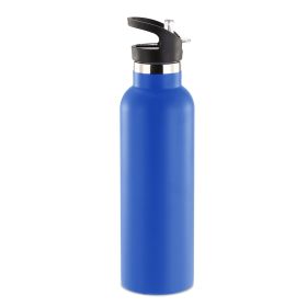 Sports Water Bottle Stainless Steel Vacuum-Insulated Drinking Cup w/ Straws Outdoor Cycling Hiking (Option: blu))