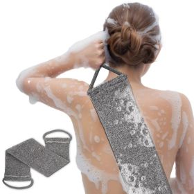Premium Bamboo Fiber Exfoliating Body Scrubber Towel - Deep Clean & Gentle Exfoliation For Smooth Skin-Grey (Option: defaulttitle)