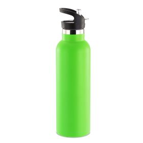 Sports Water Bottle Stainless Steel Vacuum-Insulated Drinking Cup w/ Straws Outdoor Cycling Hiking (Option: grn))